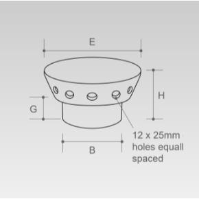 190mm Spigot Flue Ventilator Black