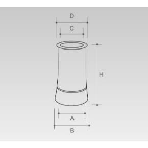 600mm Roll Top Chimney Pot Black