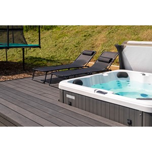 Charcoal Woodgrain Effect Composite Reversible Decking Board