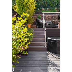 Stone Grey Woodgrain Effect Composite Reversible Decking Board