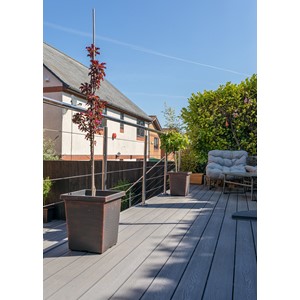 Stone Grey Woodgrain Effect Composite Reversible Decking Board