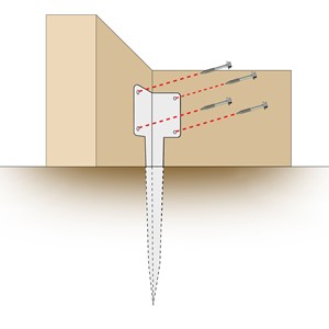 Pre-Galvanised SleeperSecure Single Sleeper Corner Support Spike