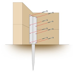 Pre-Galvanised SleeperSecure Double Sleeper Corner Support Spike
