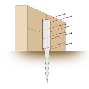 Pre-Galvanised SleeperSecure Double Sleeper Straight Support Spike