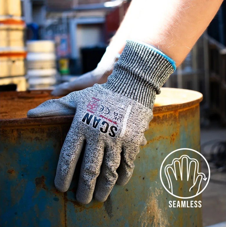 Scan PU Palm Cut D Gloves - L (Size 9)