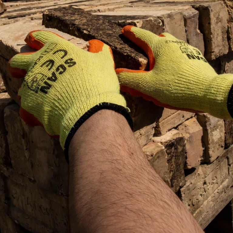 Scan Knitshell Latex Palm Gloves - L (Size 9) (12 Pairs)