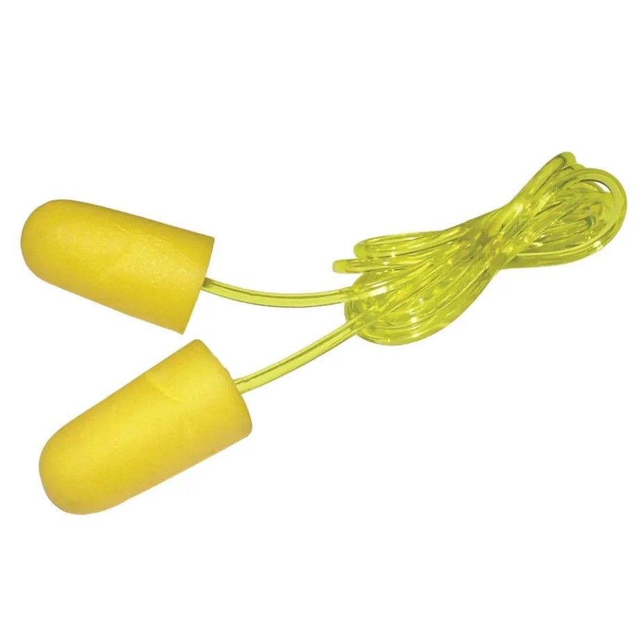 Scan Tapered Foam Earplugs & Cord (6 Pairs)
