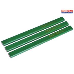 Faithfull Green Carpenter's Pencils (Pack 3)