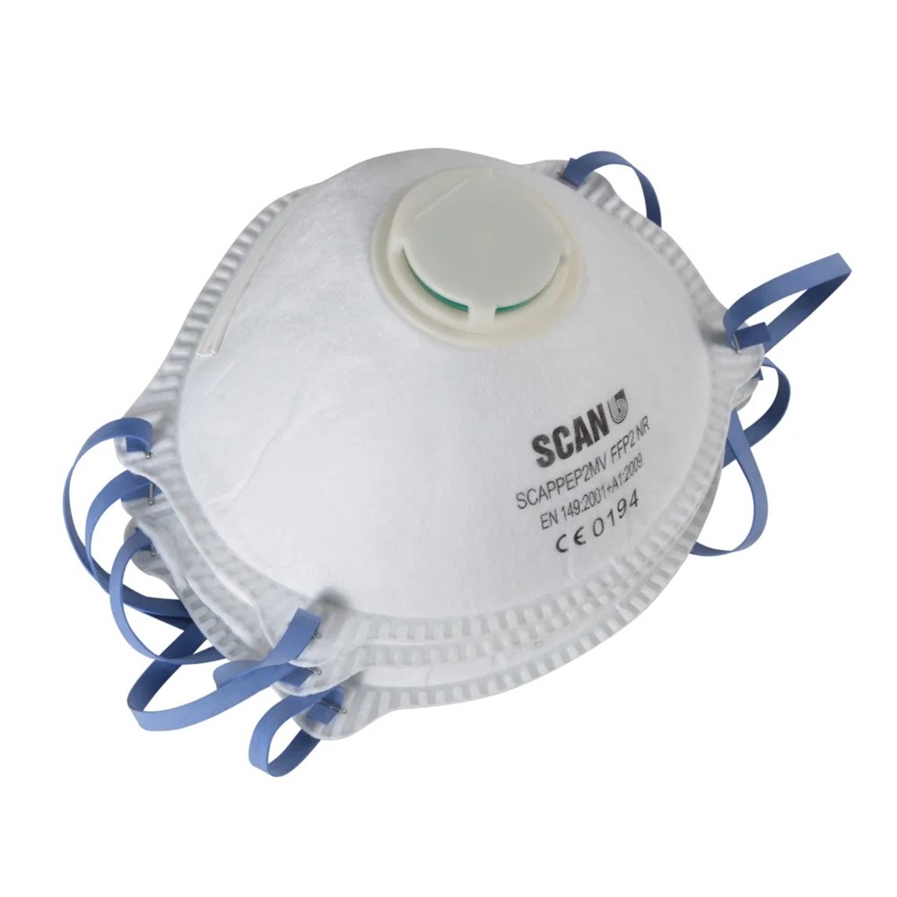 Scan Moulded Disposable Mask Valved FFP2 Protection (Pack 3)