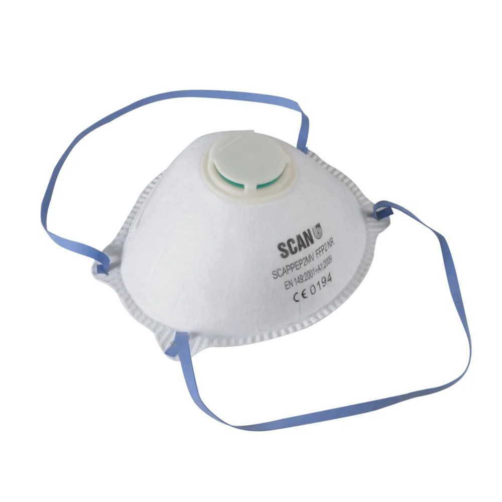 Scan Moulded Disposable Mask Valved FFP2 Protection (Pack 3)