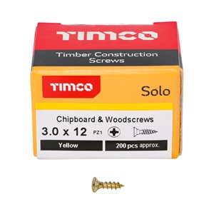 Timco Solo Chipboard & Woodscrews 3.0 x 12mm