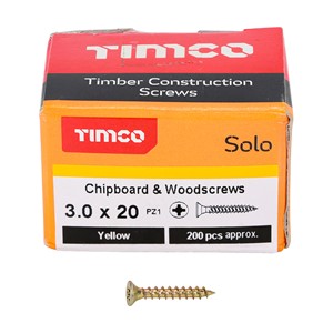 Timco Solo Chipboard & Woodscrews 3.0 x 20mm