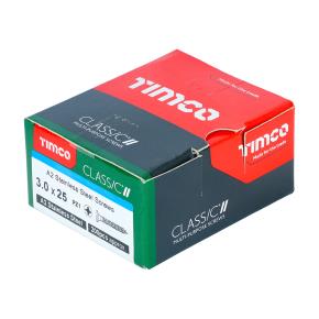 Timco A2 Stainless Steel Screws 3.0 x 25mm