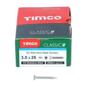 Timco A2 Stainless Steel Screws 3.0 x 25mm
