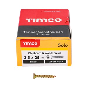 Timco Solo Chipboard & Woodscrews 3.5 x 25mm