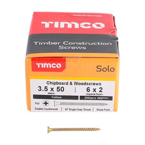 Timco Solo Chipboard & Woodscrews 3.5 x 50mm