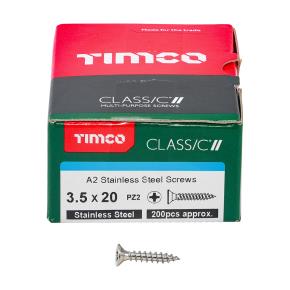 Timco A2 Stainless Steel Screws 3.5 x 20mm