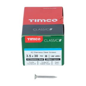 Timco A2 Stainless Steel Screws 3.5 x 30mm