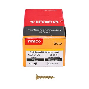 Timco Solo Chipboard & Woodscrews 4.0 x 25mm