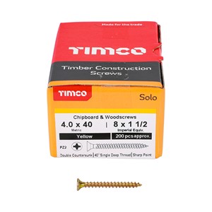 Timco Solo Chipboard & Woodscrews 4.0 x 40mm