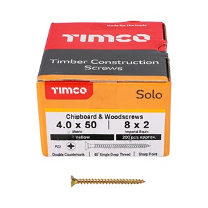 Timco Solo Chipboard & Woodscrews 4.0 x 50mm