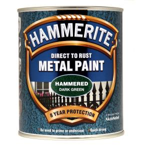 Hammerite Direct to Rust Hammered Metal Paint Dark Green 750ml