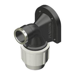 MDPE Pipe Polypropylene Wall Plate Elbow 25mm x 3/4